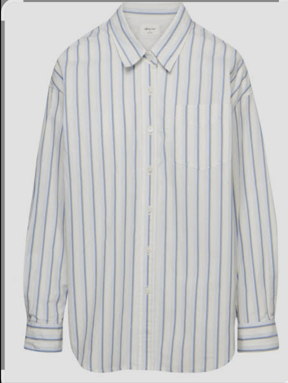 Aritzia Wilfred Free Over Sized Striped Relaxed Shirt Size S - Picture 3 of 6